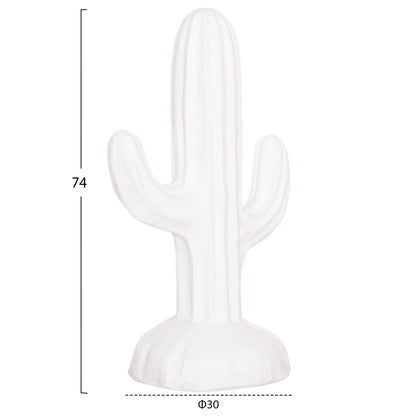 DECORATIVE FLOOR STANDING CACTUS HM4386.02S PLASTER IN WHITE 42x30x74Hcm.