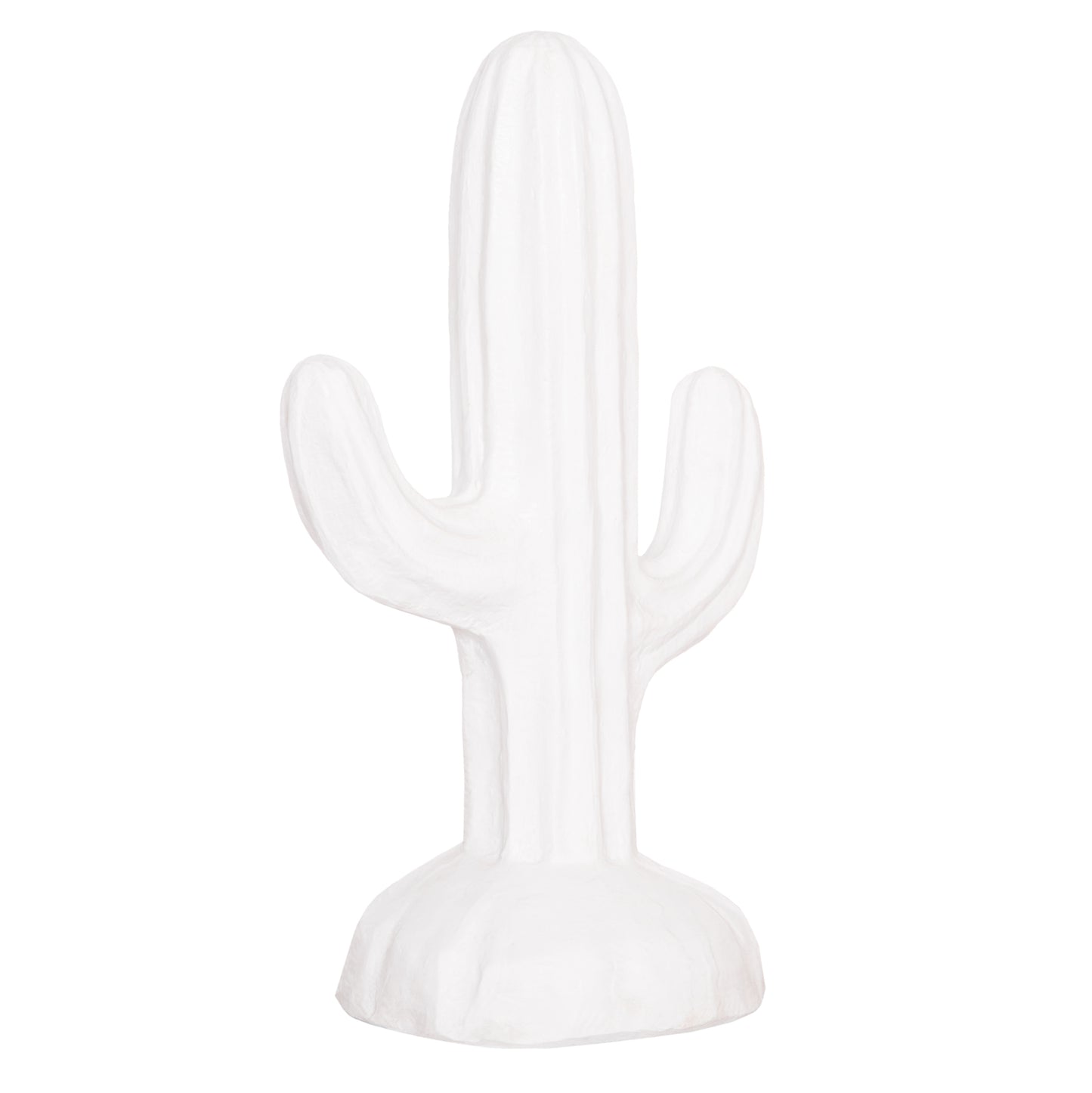 DECORATIVE FLOOR STANDING CACTUS HM4386.02S PLASTER IN WHITE 42x30x74Hcm.