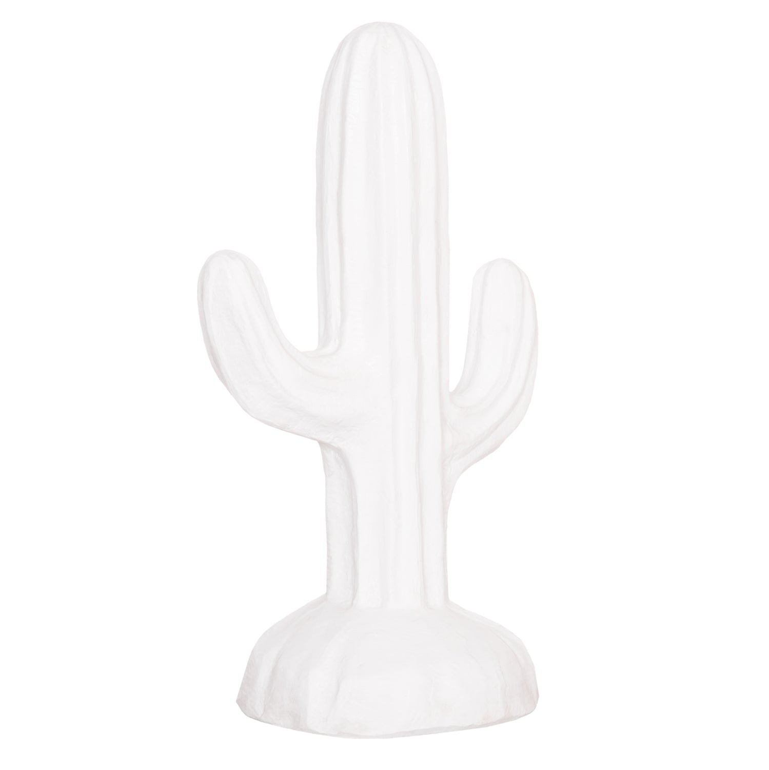 DECORATIVE FLOOR STANDING CACTUS HM4386.02S PLASTER IN WHITE 42x30x74Hcm.