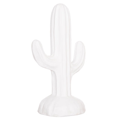 DECORATIVE FLOOR STANDING CACTUS HM4386.02S PLASTER IN WHITE 42x30x74Hcm.