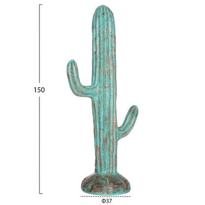 DECORATIVE FLOOR STANDING CACTUS HM4386.03L PLASTER IN TURQUOISE 63x37x150Hcm.