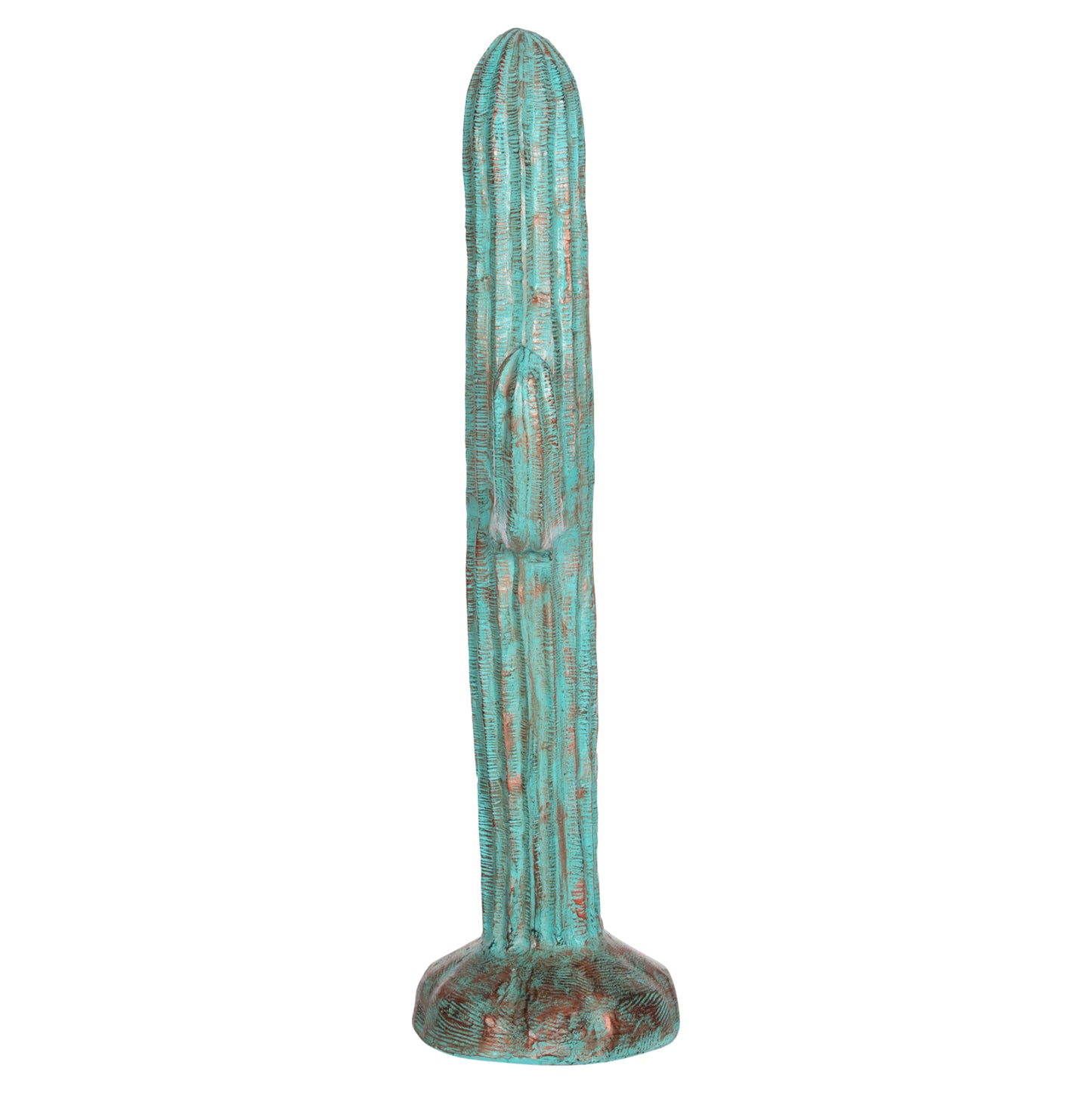 DECORATIVE FLOOR STANDING CACTUS HM4386.03L PLASTER IN TURQUOISE 63x37x150Hcm.