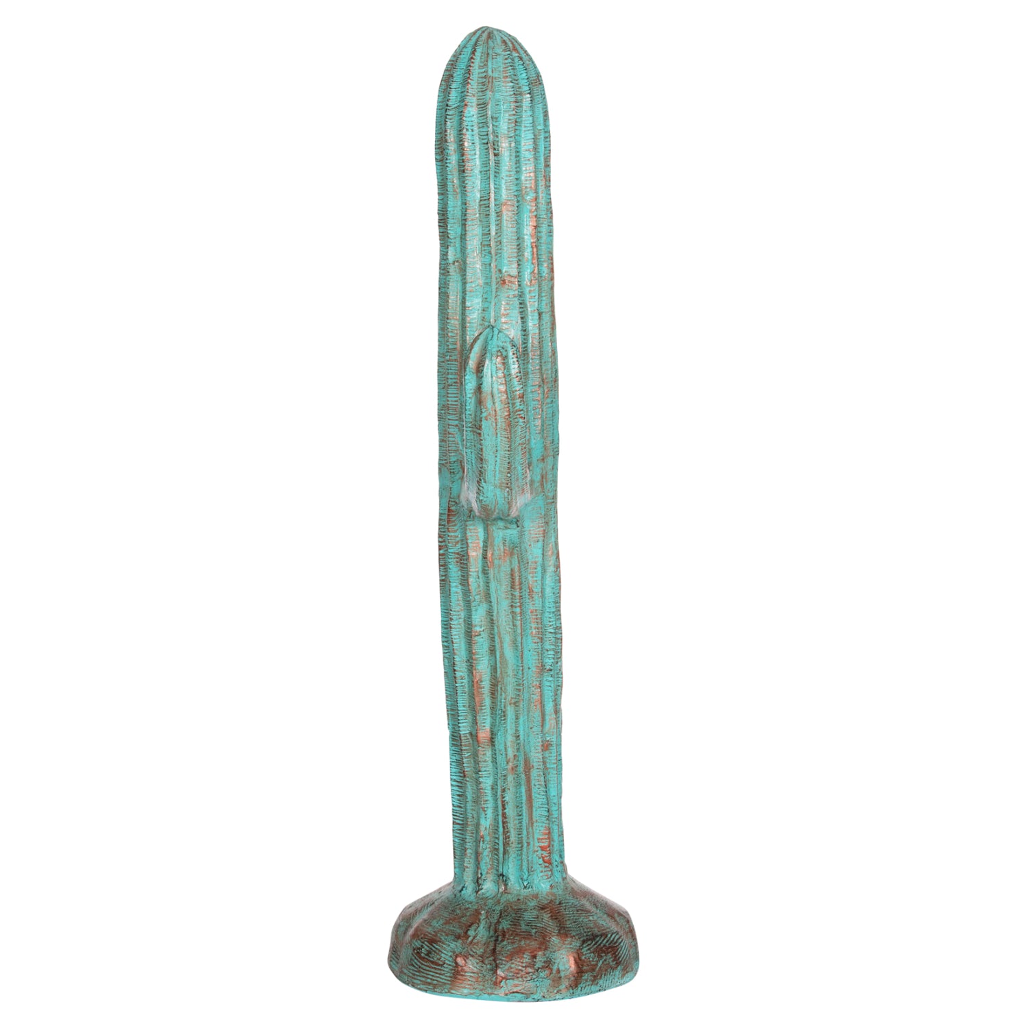 DECORATIVE FLOOR STANDING CACTUS HM4386.03L PLASTER IN TURQUOISE 63x37x150Hcm.