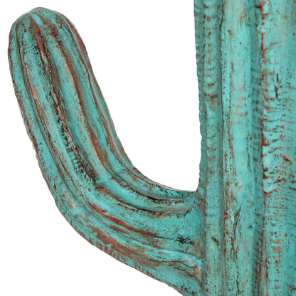 DECORATIVE FLOOR STANDING CACTUS HM4386.03M PLASTER IN TURQUOISE 54x34x103Hcm.