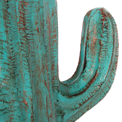 DECORATIVE FLOOR STANDING CACTUS HM4386.03S PLASTER IN TURQUOISE 42x30x74Hcm.