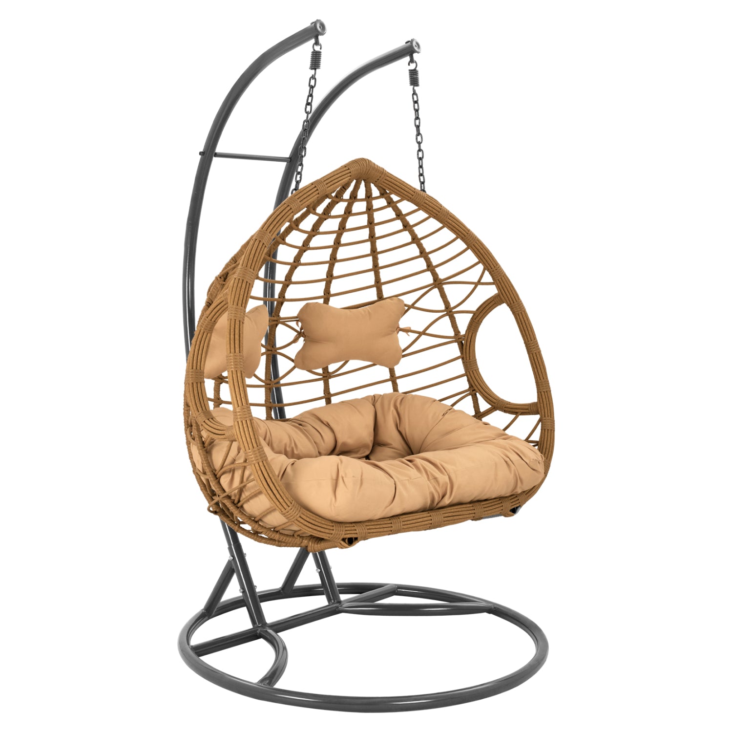 Hanging Double armchair nest Grey-Beige with pillow HM5754.01 120'x200 cm