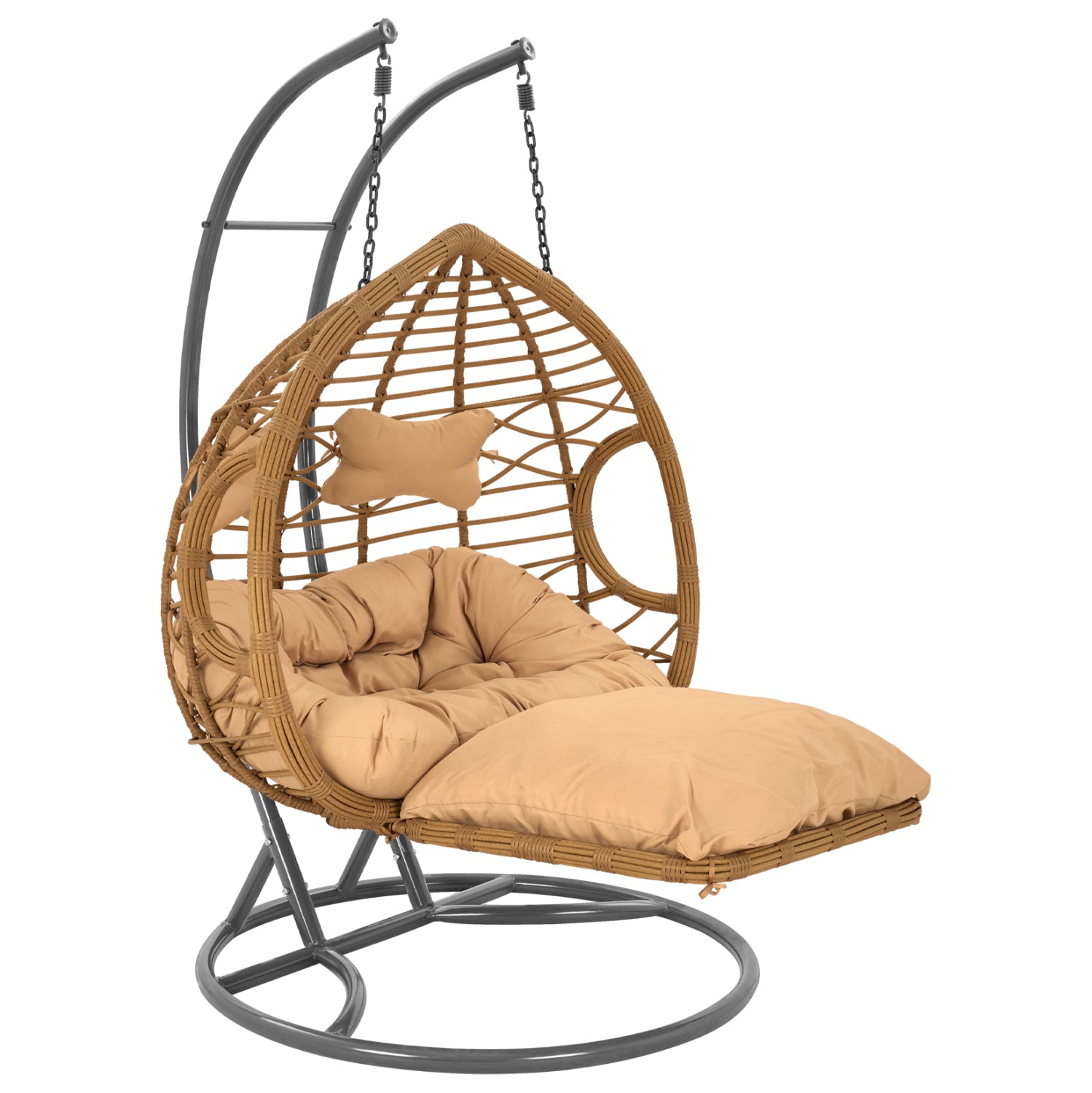 Hanging Double armchair nest Grey-Beige with pillow HM5754.01 120'x200 cm