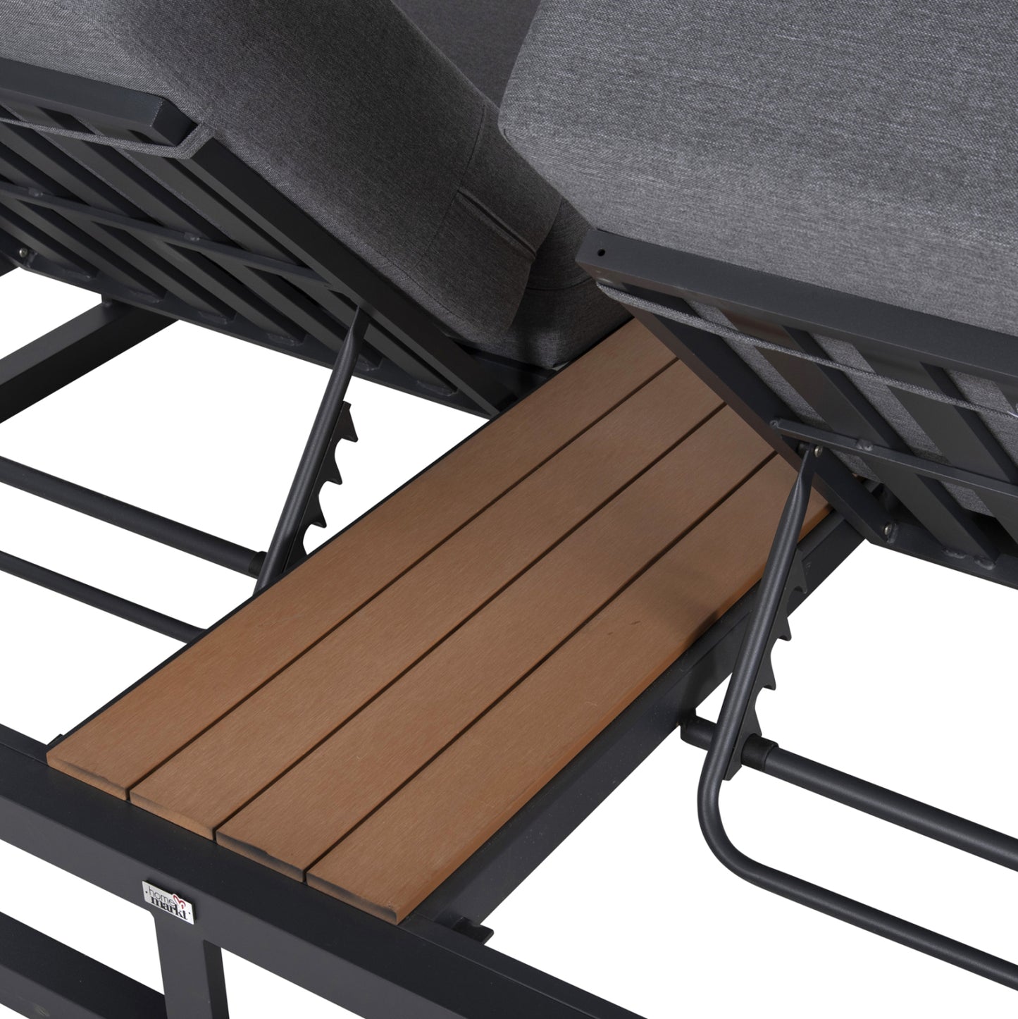 DOUBLE LOUNGE SUNBEDS IN A CUBE WITH SUNSHADES GALLANT HM6097.01 ALUMINUM IN GREY 2x2x2m