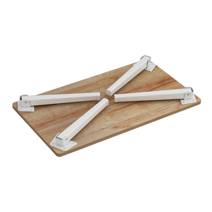 SIDE TABLE/BED TRAY BRITTA HM8965.12 FOLDABLE WHITE METAL LEGS-MELAMINE IN NATURAL 60x34x29Hcm.