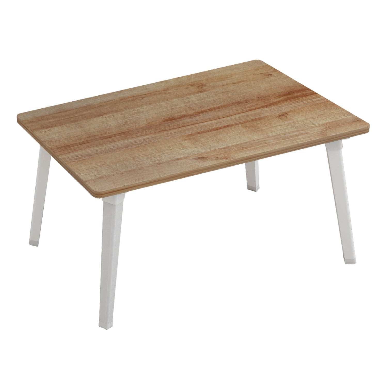 SIDE TABLE/BED TRAY BRITTA HM8965.12 FOLDABLE WHITE METAL LEGS-MELAMINE IN NATURAL 60x34x29Hcm.