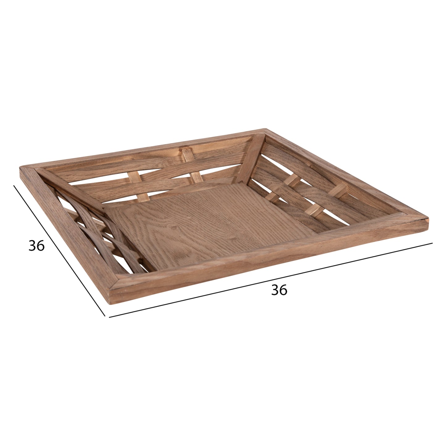 SERVING TRAY SQUARE HM4229 FIR WOOD & MDF 36x36x6Hcm.