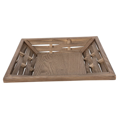 SERVING TRAY SQUARE HM4229 FIR WOOD & MDF 36x36x6Hcm.