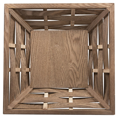 SERVING TRAY SQUARE HM4229 FIR WOOD & MDF 36x36x6Hcm.