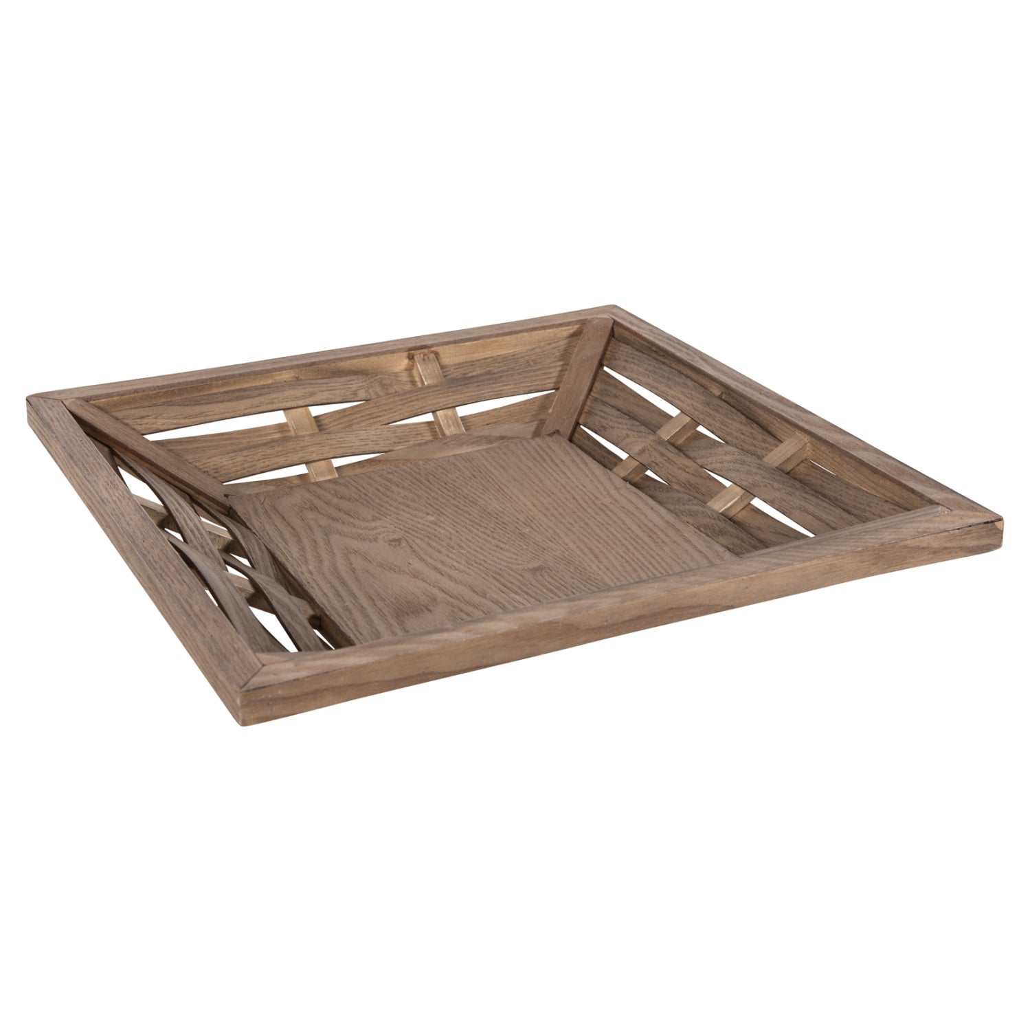 SERVING TRAY SQUARE HM4229 FIR WOOD & MDF 36x36x6Hcm.