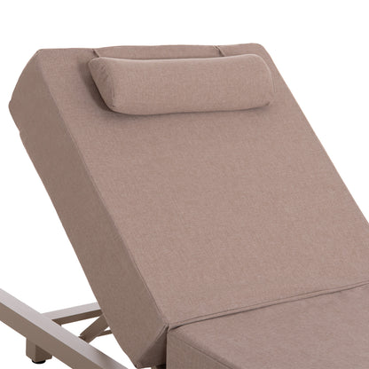 PROFESSIONAL SUNLOUNGER JESSIE HM10714.04 CAPPUCCINO ALUMINUM-BEIGE CUSHION 200x71x79Hcm.