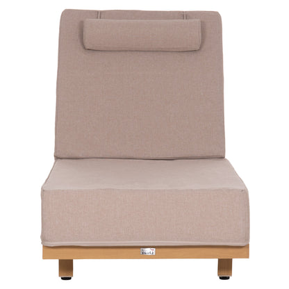 PROFESSIONAL SUNLOUNGER JESSIE HM10714.05 HEAT TRANSFER ALUMINUM-BEIGE CUSHION 200x71x79Hcm