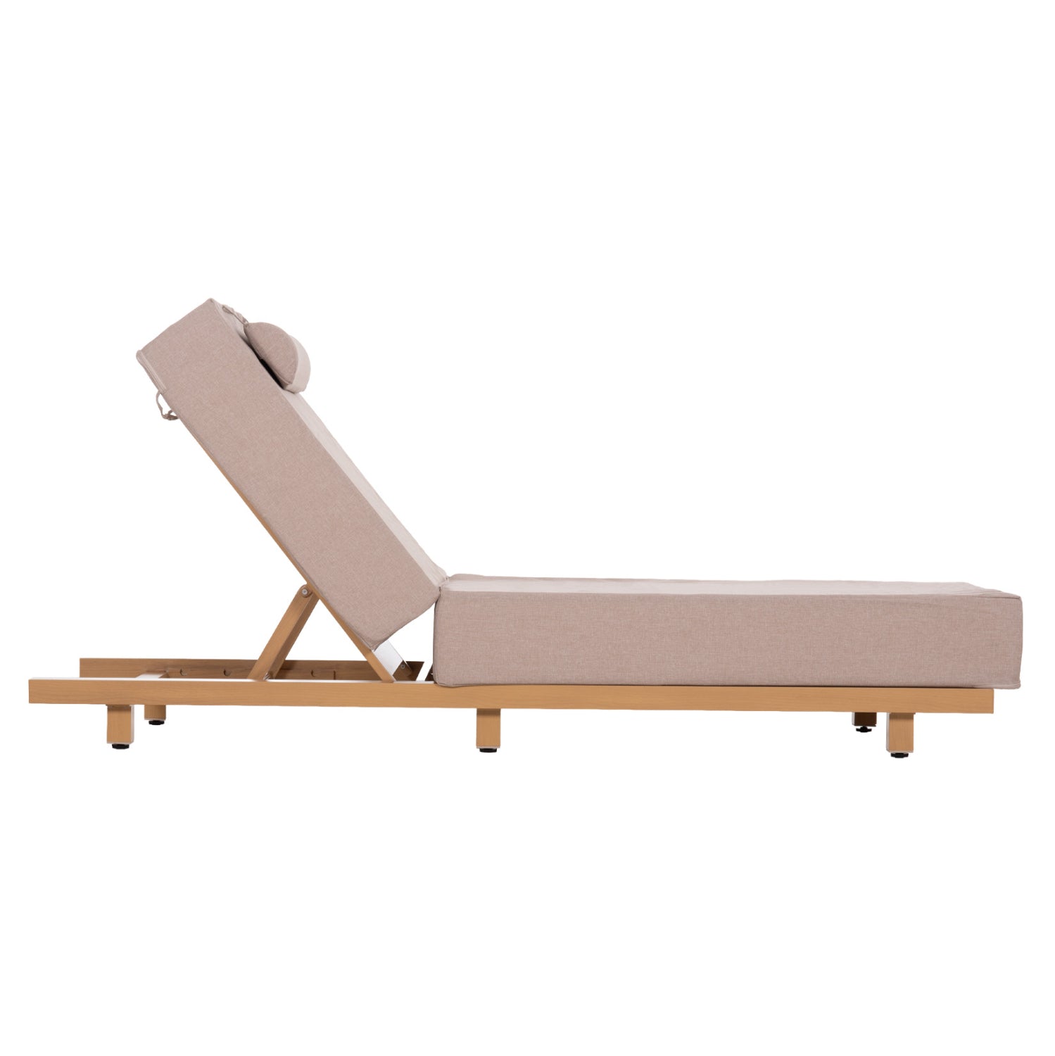 PROFESSIONAL SUNLOUNGER JESSIE HM10714.05 HEAT TRANSFER ALUMINUM-BEIGE CUSHION 200x71x79Hcm