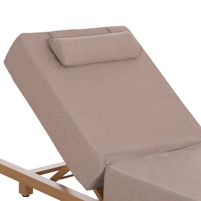 PROFESSIONAL SUNLOUNGER JESSIE HM10714.05 HEAT TRANSFER ALUMINUM-BEIGE CUSHION 200x71x79Hcm