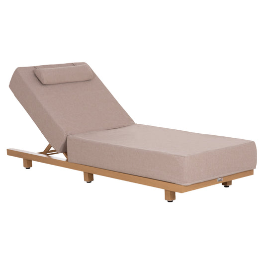 PROFESSIONAL SUNLOUNGER JESSIE HM10714.05 HEAT TRANSFER ALUMINUM-BEIGE CUSHION 200x71x79Hcm