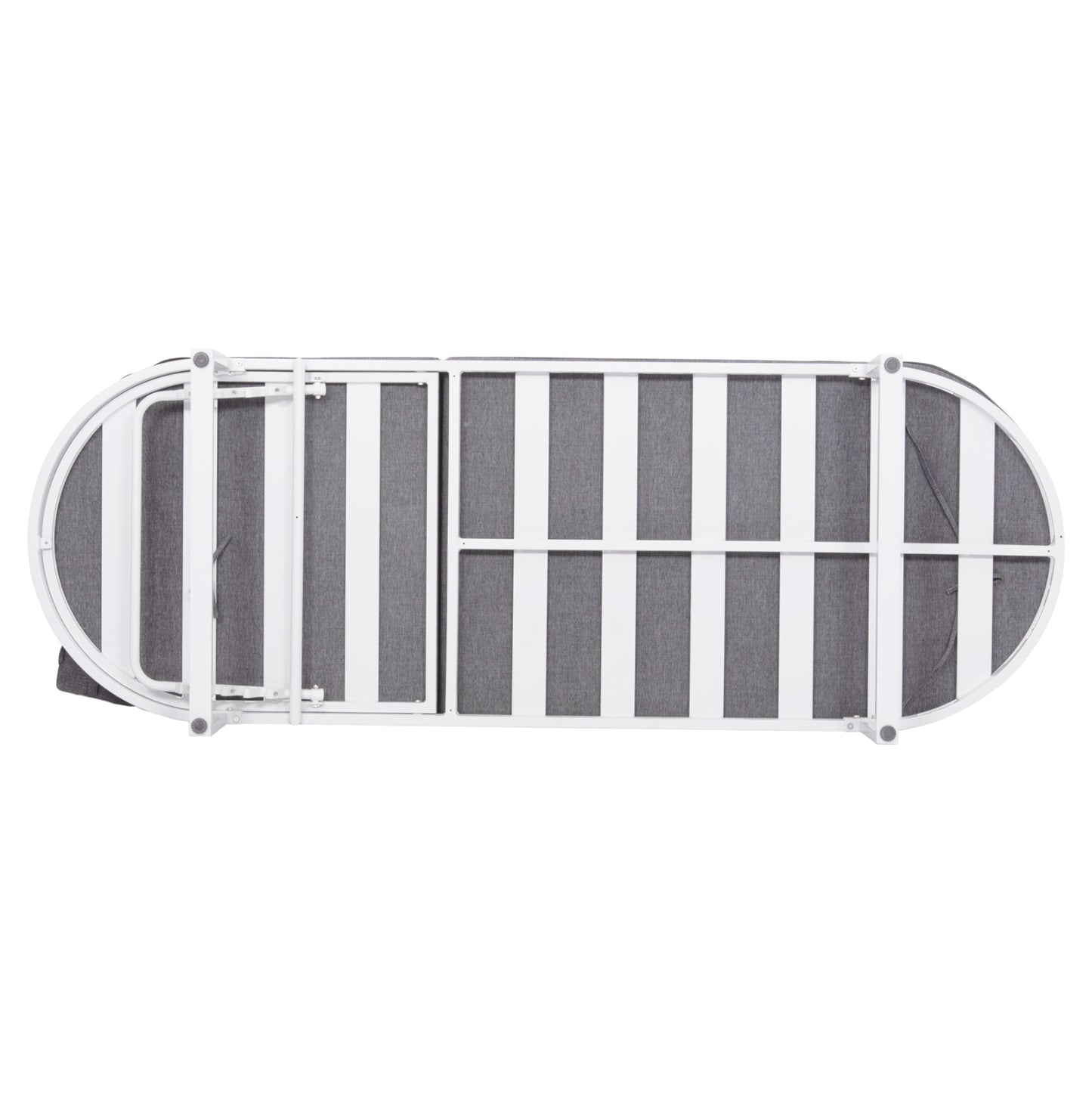 PROFESSIONAL SUNLOUNGER MALLOW HM10715.01 WHITE ALUMINUM & GREY CUSHION 198x71x40,5-103Hcm.