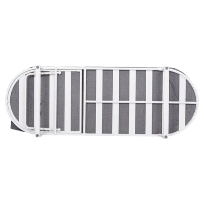 PROFESSIONAL SUNLOUNGER MALLOW HM10715.01 WHITE ALUMINUM & GREY CUSHION 198x71x40,5-103Hcm.