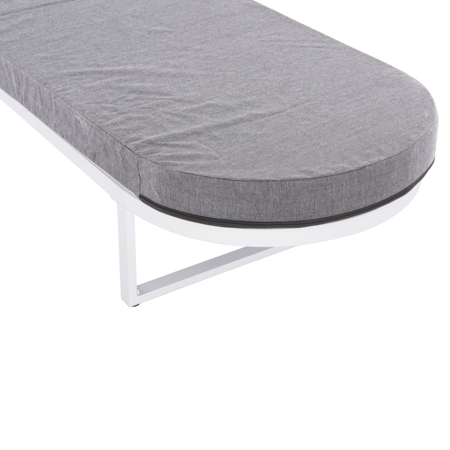 PROFESSIONAL SUNLOUNGER MALLOW HM10715.01 WHITE ALUMINUM & GREY CUSHION 198x71x40,5-103Hcm.