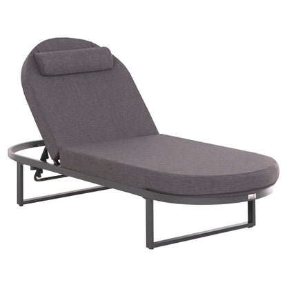 PROFESSIONAL SUNLOUNGER MALLOW HM10715.03 DARK GREY ALUMINUM & CUSHION 198x71x40,5-103Hcm.