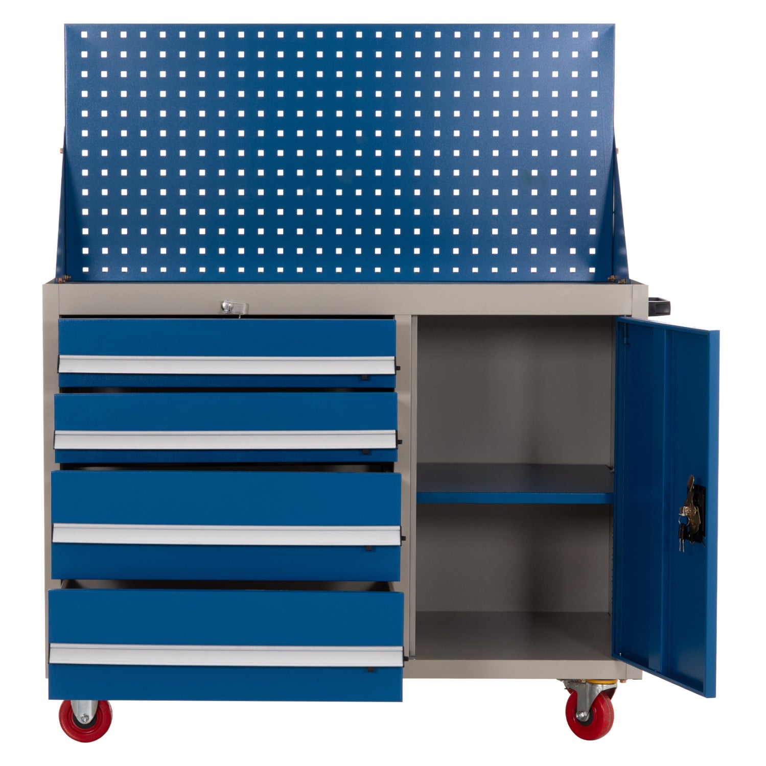 PROFESSIONAL TOOL CHEST HEAVY DUTY BRUTE HM6638 METALLIC IN BLUE/WHITE 107x51.5x132Hcm.