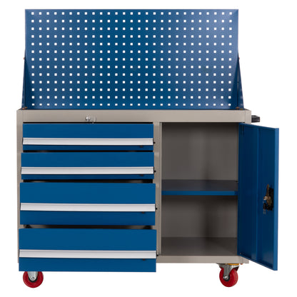 PROFESSIONAL TOOL CHEST HEAVY DUTY BRUTE HM6638 METALLIC IN BLUE/WHITE 107x51.5x132Hcm.