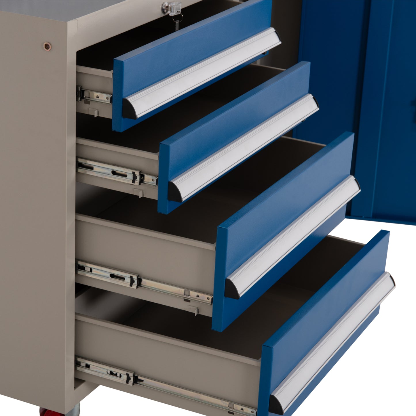 PROFESSIONAL TOOL CHEST HEAVY DUTY BRUTE HM6638 METALLIC IN BLUE/WHITE 107x51.5x132Hcm.