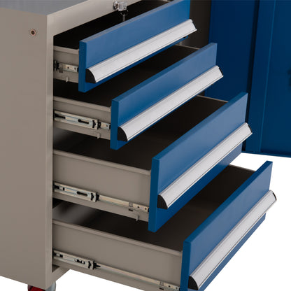 PROFESSIONAL TOOL CHEST HEAVY DUTY BRUTE HM6638 METALLIC IN BLUE/WHITE 107x51.5x132Hcm.