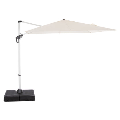 PROFESSIONAL UMBRELLA 2.7x2.7m WITH WATER BASE JAVANTE HM10857.02 WHITE ALUM. & SHADE