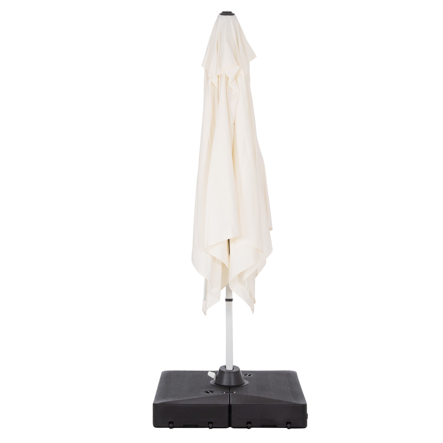 PROFESSIONAL UMBRELLA 2.7x2.7m WITH WATER BASE JAVANTE HM10857.02 WHITE ALUM. & SHADE
