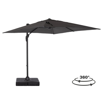 PROFESSIONAL UMBRELLA 2.7x2.7m WITH WATER BASE JAVANTE HM10857.01 GREY ALUM. & SHADE