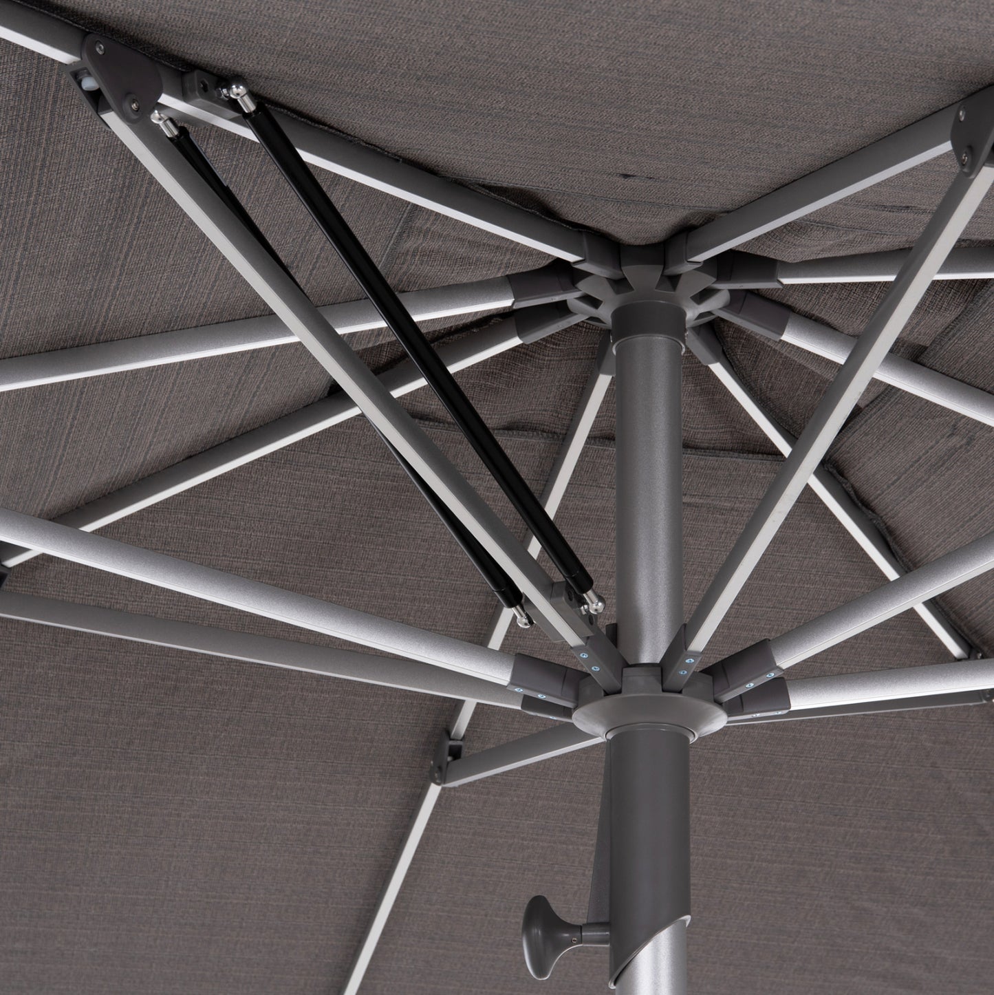 RPOFESSIONAL UMBRELLA 3x3m GLADELL HM6604.01 GREY SHADE-ANODIZED ALUMINUM