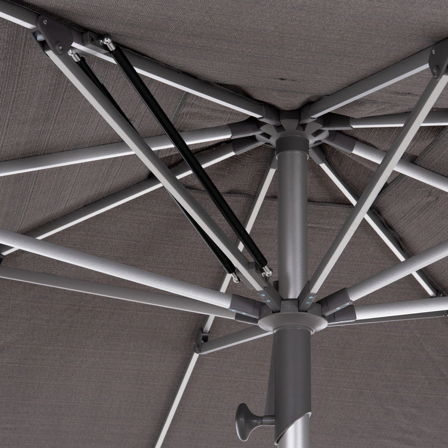 RPOFESSIONAL UMBRELLA 3x3m GLADELL HM6604.01 GREY SHADE-ANODIZED ALUMINUM