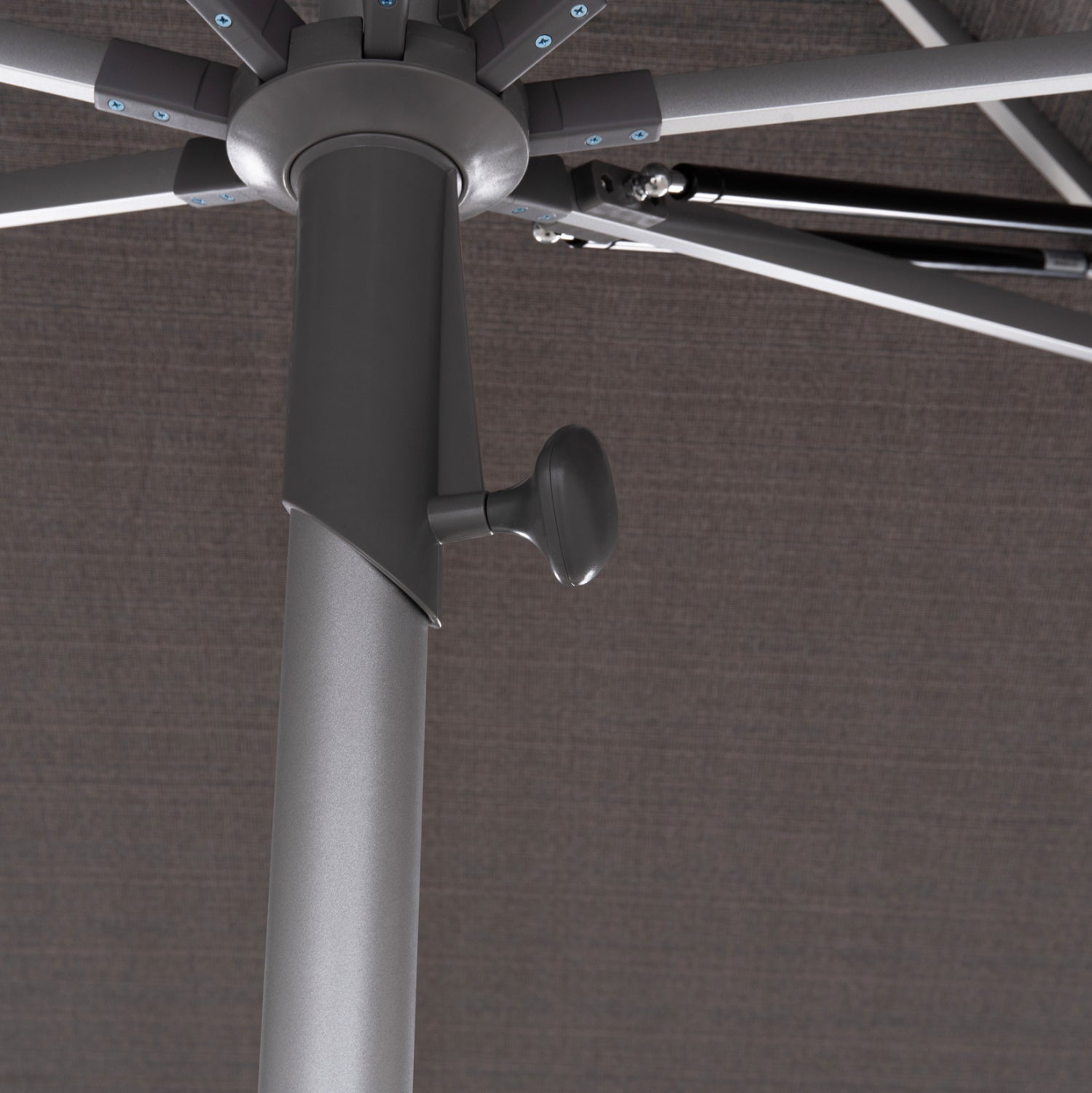 RPOFESSIONAL UMBRELLA 3x3m GLADELL HM6604.01 GREY SHADE-ANODIZED ALUMINUM
