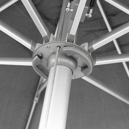 PROFESSIONAL UMBRELLA 4x4x3.55Hm GLADELL HM6605.01 ANODIZED ALUMINUM--ACRYLIC SHADE IN GREY