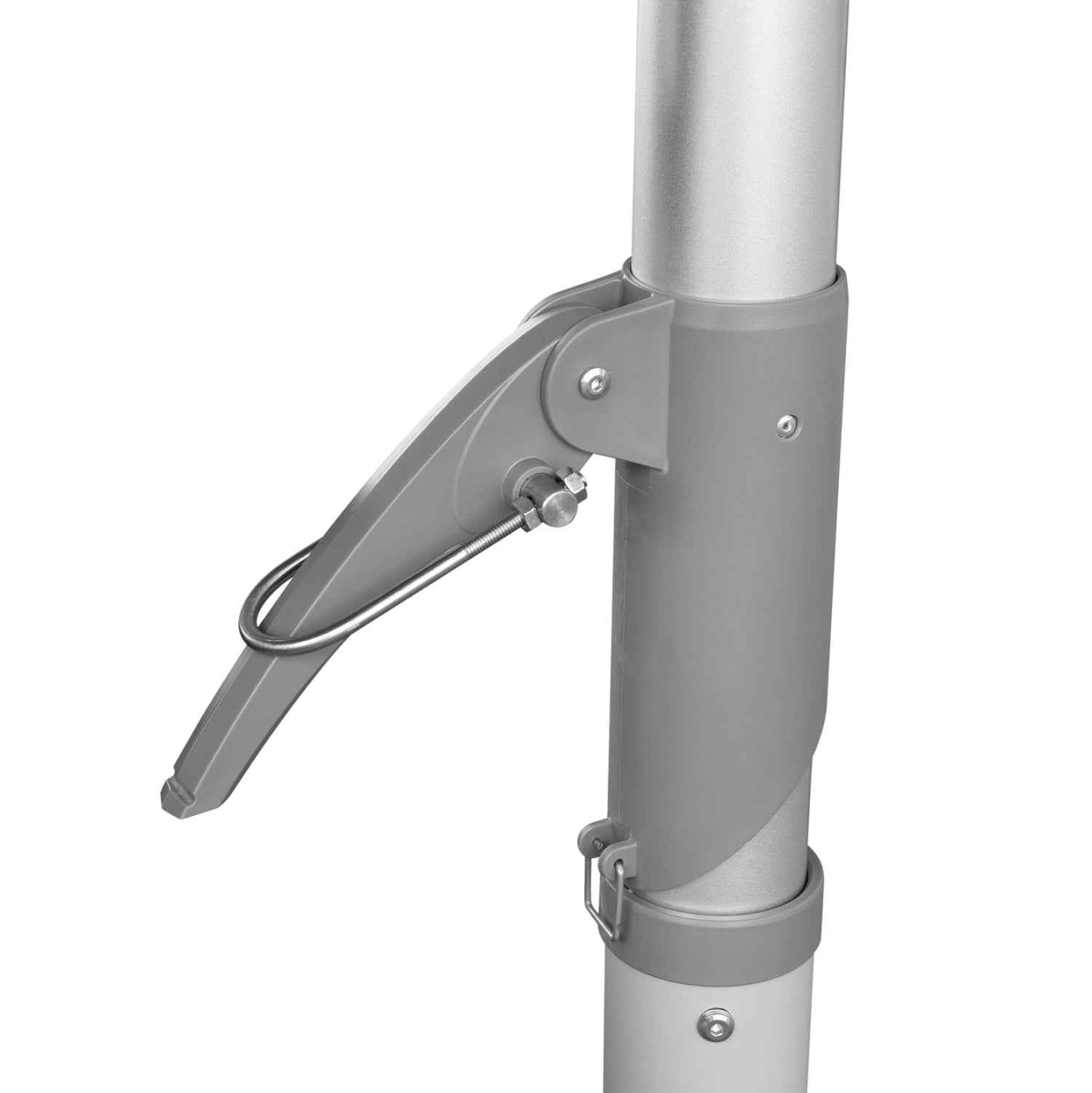PROFESSIONAL UMBRELLA 4x4x3.55Hm GLADELL HM6605.01 ANODIZED ALUMINUM--ACRYLIC SHADE IN GREY
