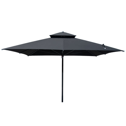 PROFESSIONAL UMBRELLA ALU TELESCOPIC HM6031.03 4x4x2,95-4Μ WITH BLACK ACRYLIC CLOTH