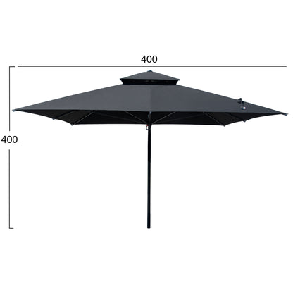 PROFESSIONAL UMBRELLA ALU TELESCOPIC HM6031.03 4x4x2,95-4Μ WITH BLACK ACRYLIC CLOTH