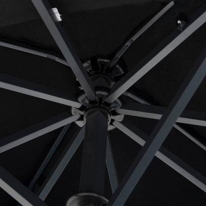 PROFESSIONAL UMBRELLA ALU TELESCOPIC HM6031.03 4x4x2,95-4Μ WITH BLACK ACRYLIC CLOTH