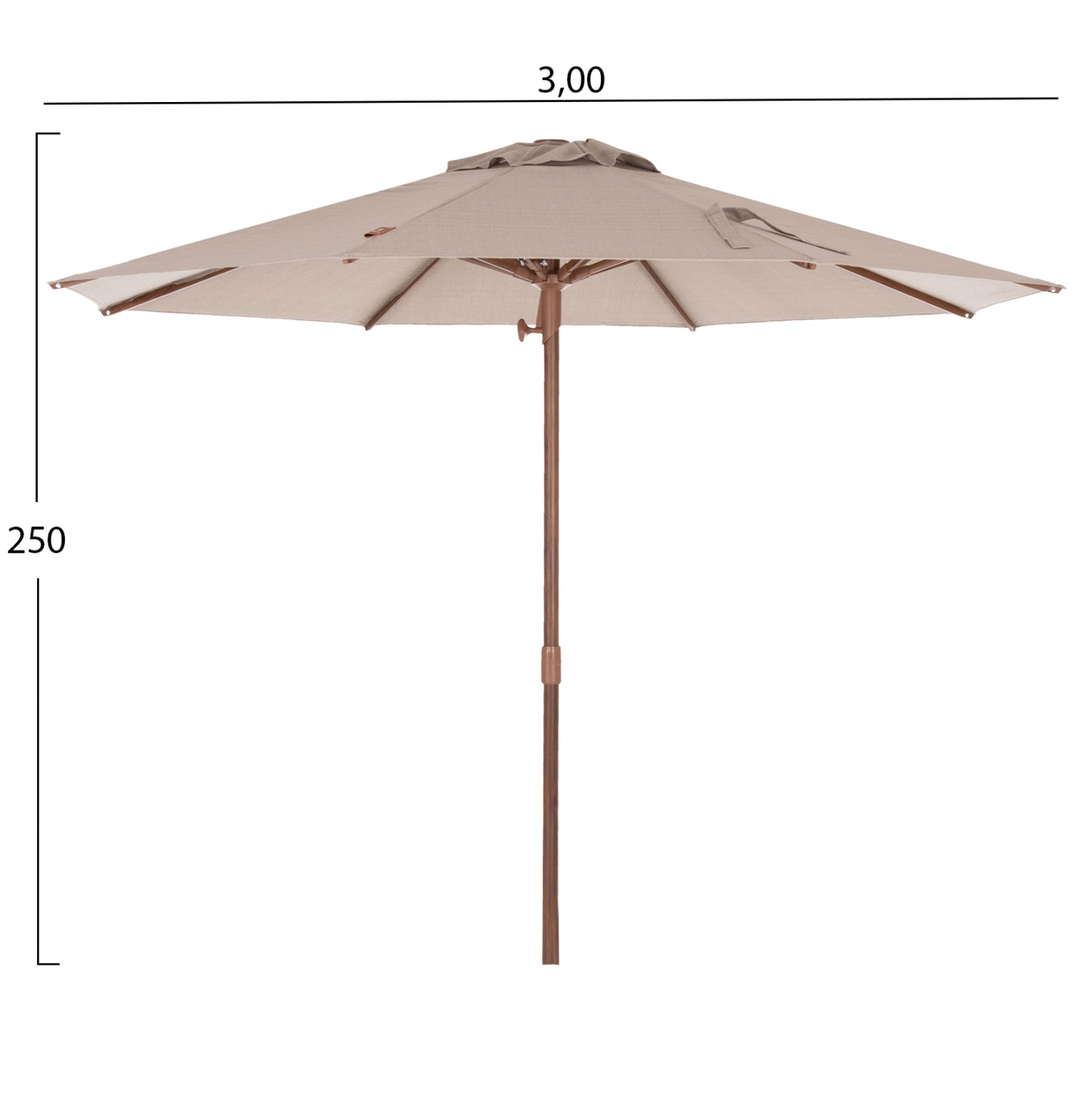 PROFESSIONAL UMBRELLA Φ3,00m GLADELL HM6603.02 BEIGE SHADE-HEAT TRANSFER ALUMINUM (WITHOUT BASE)