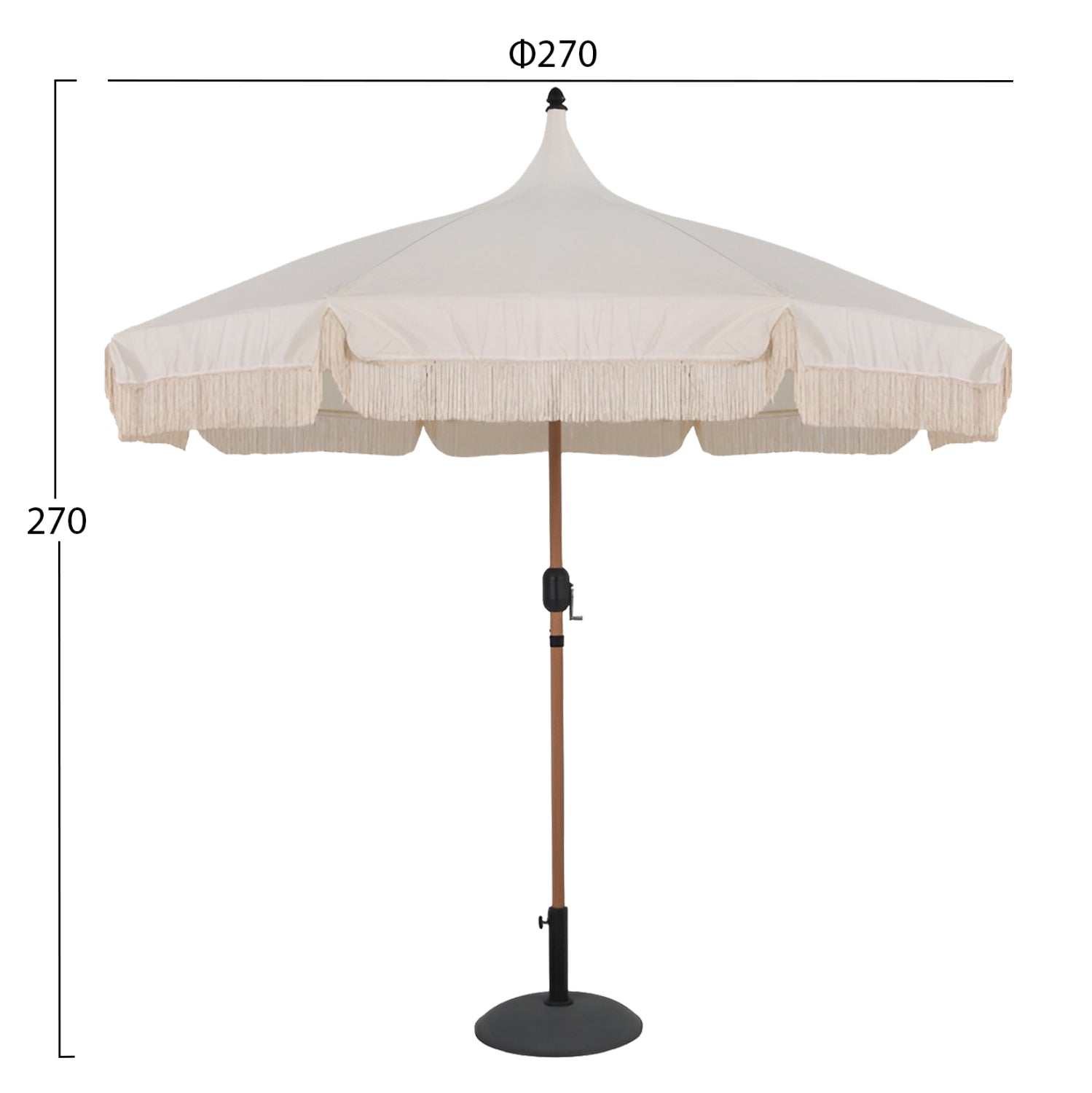 PROFESSIONAL UMBRELLA LADIN HM6550 HEAT TRANSFER STEEL--ECRU SHADE Φ270x270Hcm.
