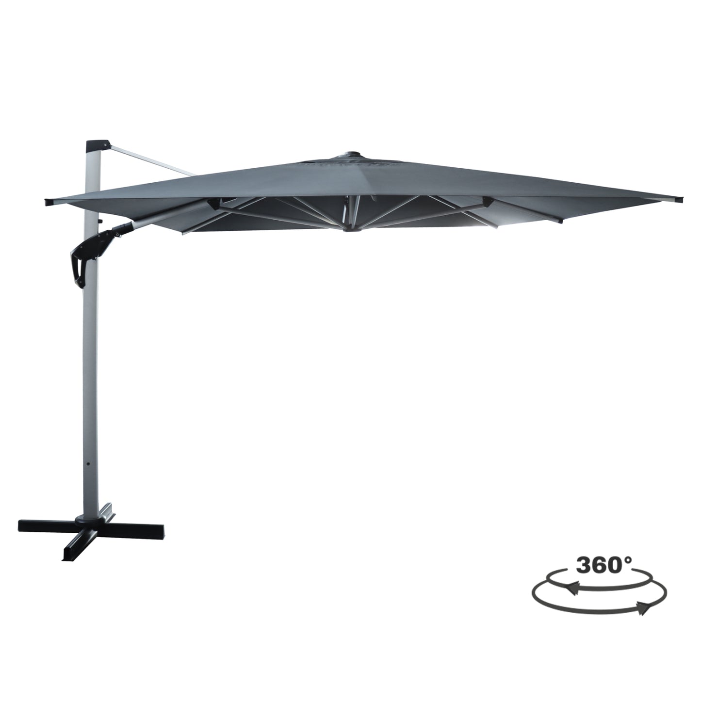 PROFESSIONAL UMBRELLA JAVANTE HM6622.01 ANODIZED ALUMINUM IN SILVER--GREY SHADE 3x3x2.56Hm