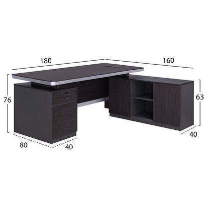 Professional office right corner HM2092R Rosewood 180x160x76cm