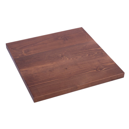 Table Surface from solid fir wood in walnut 60x60x4 cm