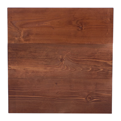 Table Surface from solid fir wood in walnut 60x60x4 cm