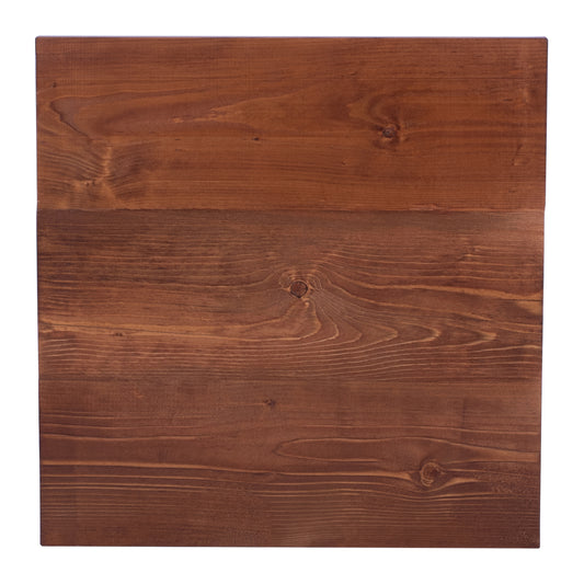 Table Surface from solid fir wood in walnut 60x60x4 cm