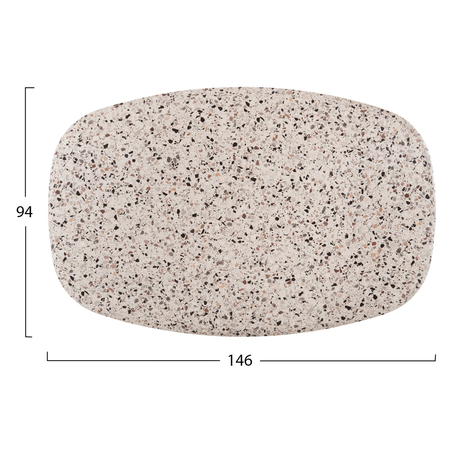 TABLETOP 5766 WERZALIT HM5916.16 TERRAZZO COLOR 146X94cm.